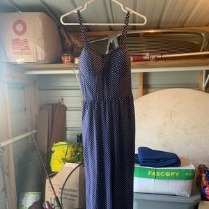 Polka dot navy ankle length jumper